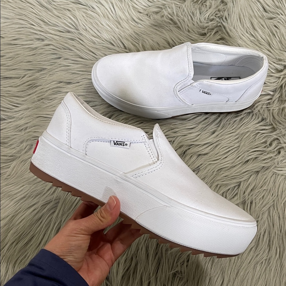 Vans Classic White Platform Slip-Ons - Picture 3 of 8